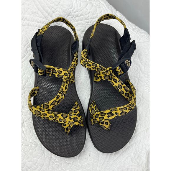 Chaco Women's Size 12 Black/Brown Leopard Z2 Yampa Sandal – Adjustable Strap - Picture 10 of 10